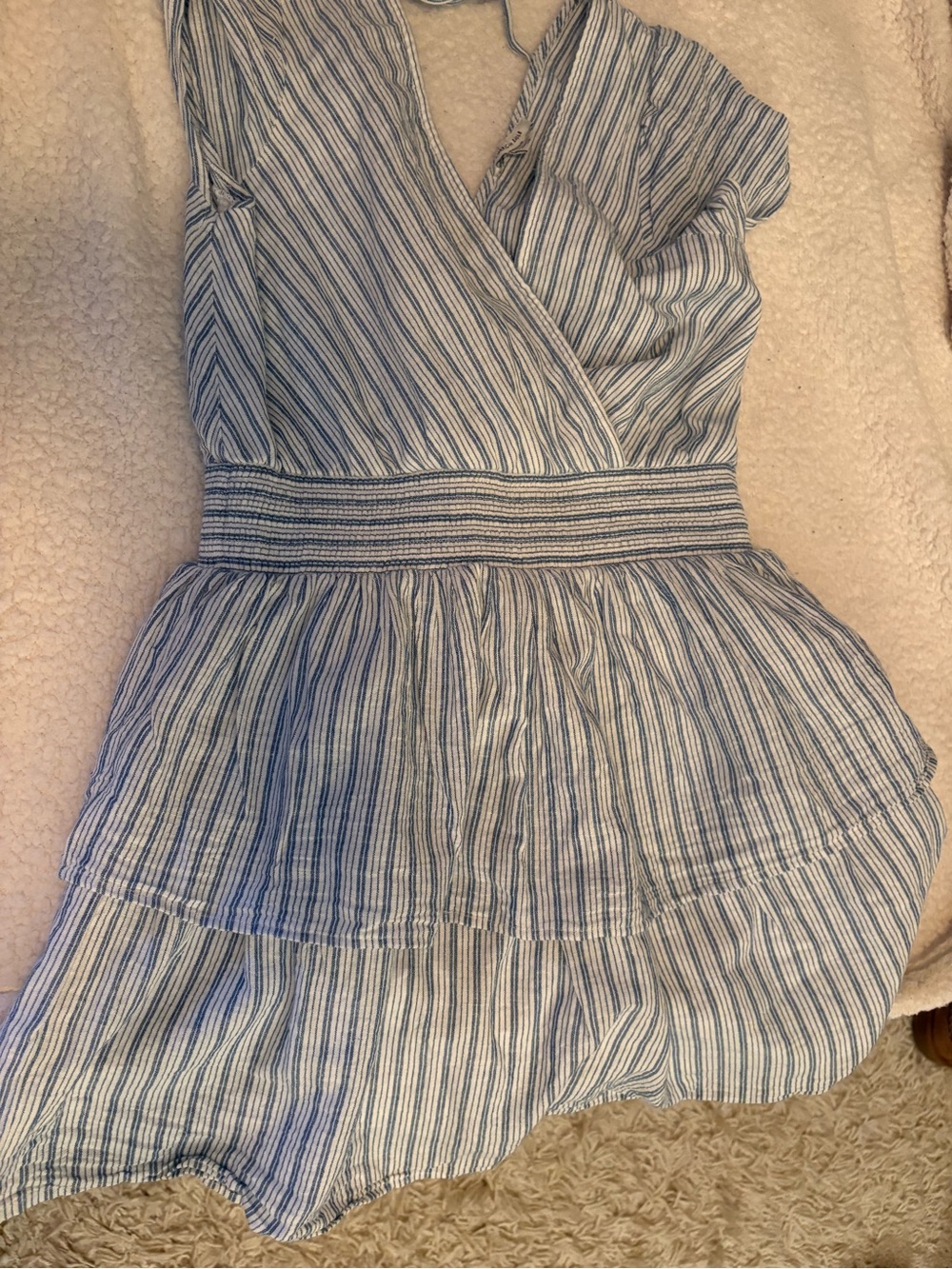 American Eagle Outfitters Blue and White Striped Top